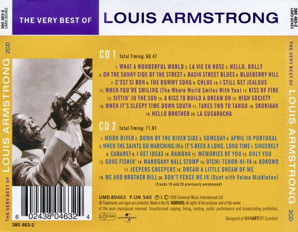 Louis Armstrong – The Very Best of Louis Armstrong — back cover