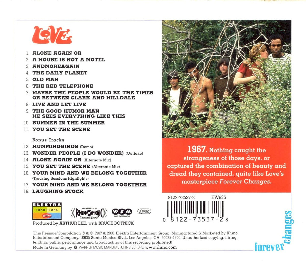 Love – Forever Changes — back cover
