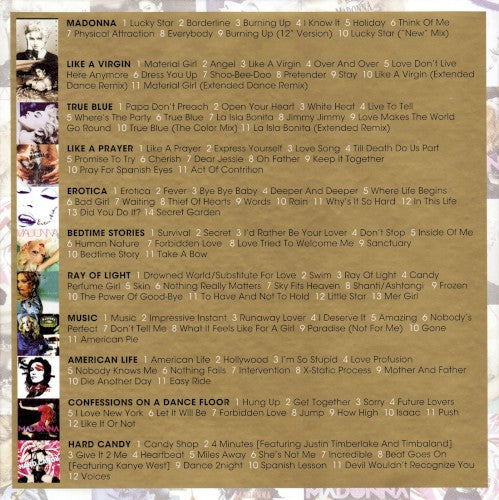 Madonna – The Complete Studio Albums (1983-2008) — back cover