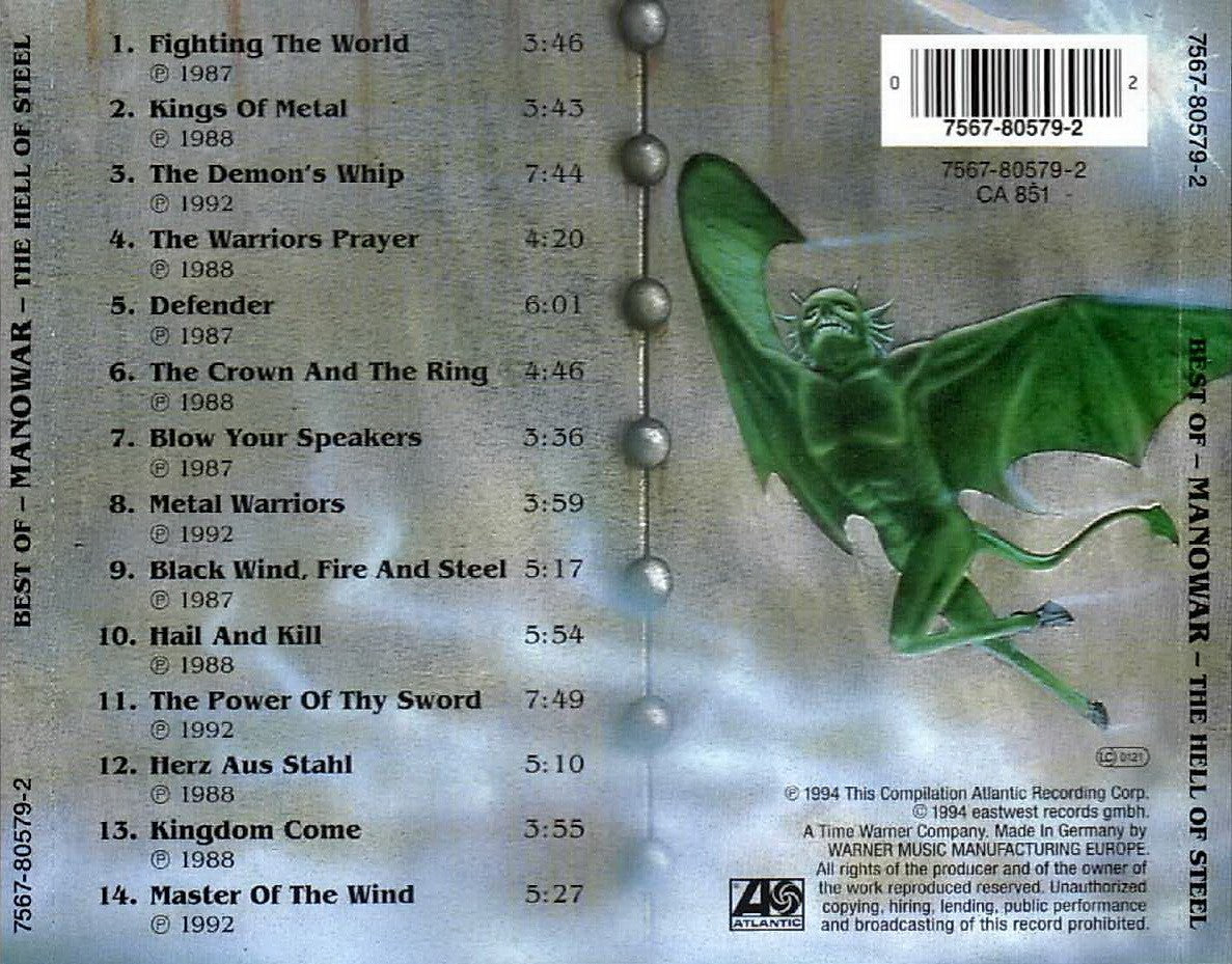 Manowar – The Hell of Steel — back cover