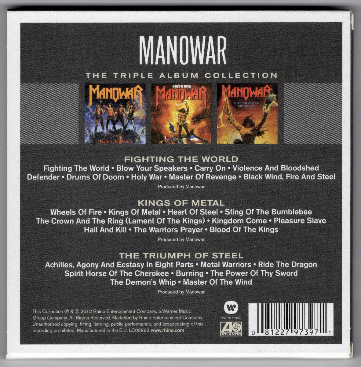Manowar – The Triple Album Collection — back cover