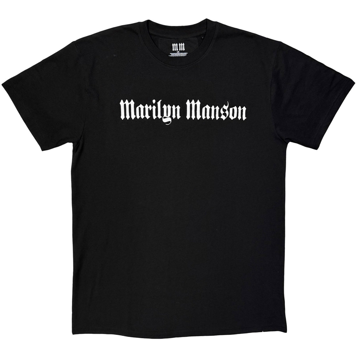 Marilyn Manson Unisex T-Shirt: Logo Mono (Black)