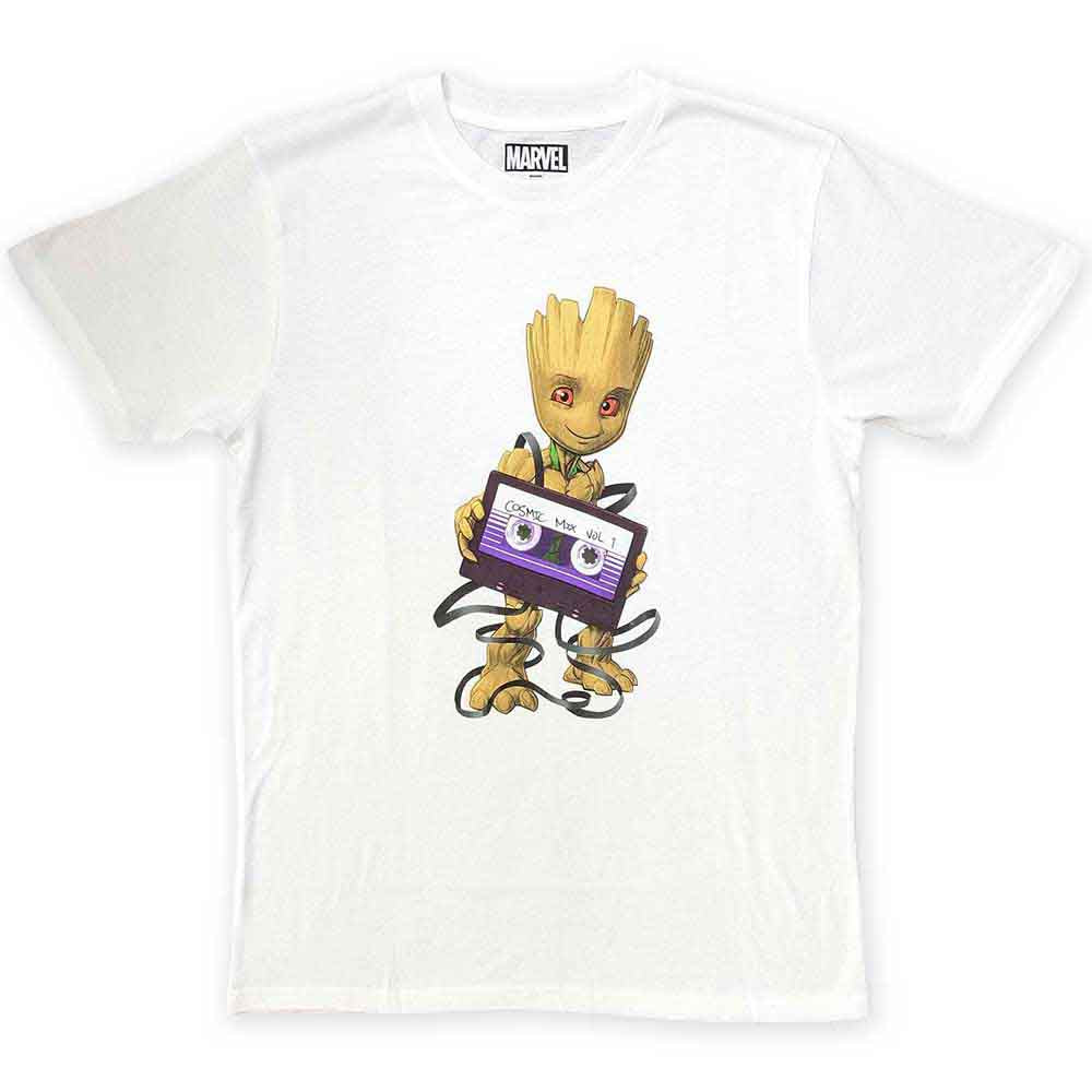 Marvel Comics Unisex T-Shirt: Guardians of the Galaxy Cosmic Tape (White)