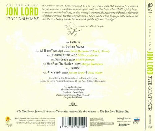 Various Artists – Celebrating Jon Lord: The Composer — back cover