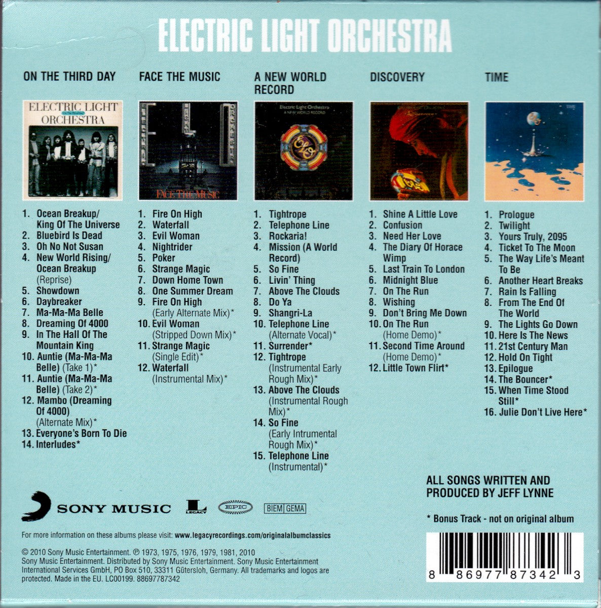 Electric Light Orchestra – Original Album Classics — back cover