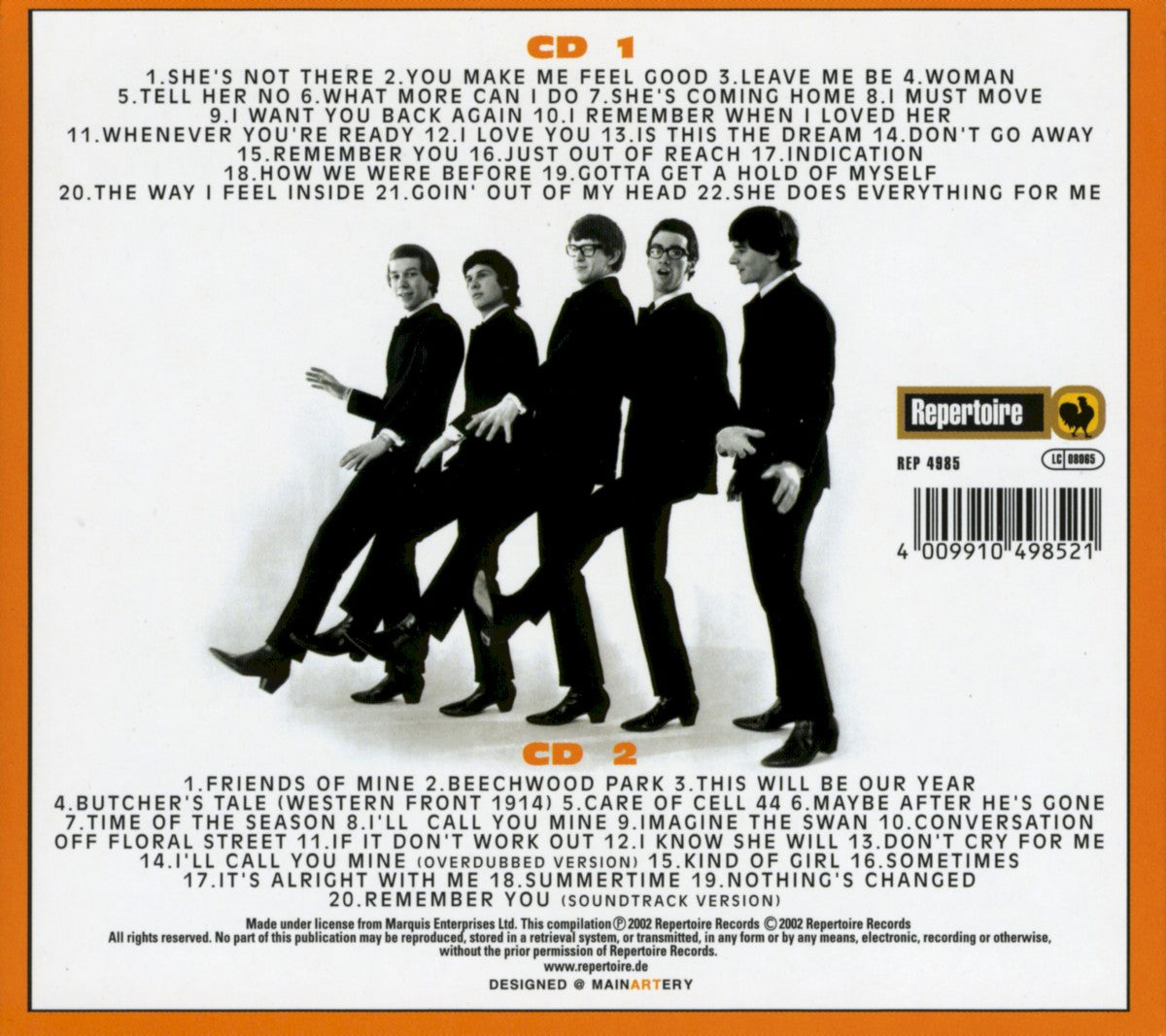 The Zombies – The Singles As & Bs — back cover