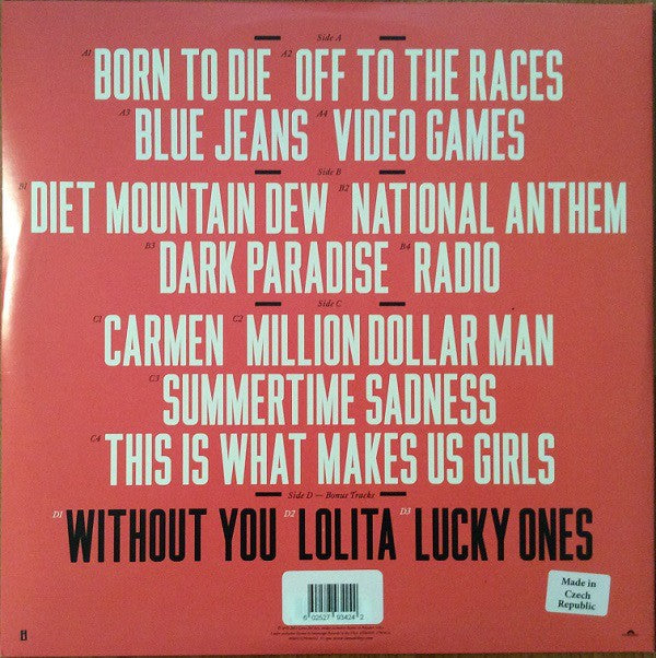Lana Del Rey – Born to Die — back cover