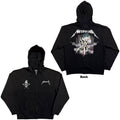 Metallica Unisex Zipped Hoodie: Scary Guy (Black) (Back Print)
