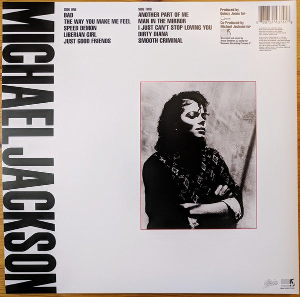Michael Jackson – Bad — back cover