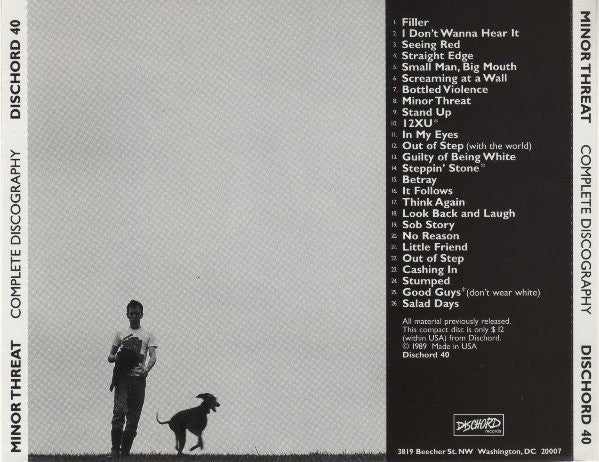 Minor Threat – Complete Discography — back cover