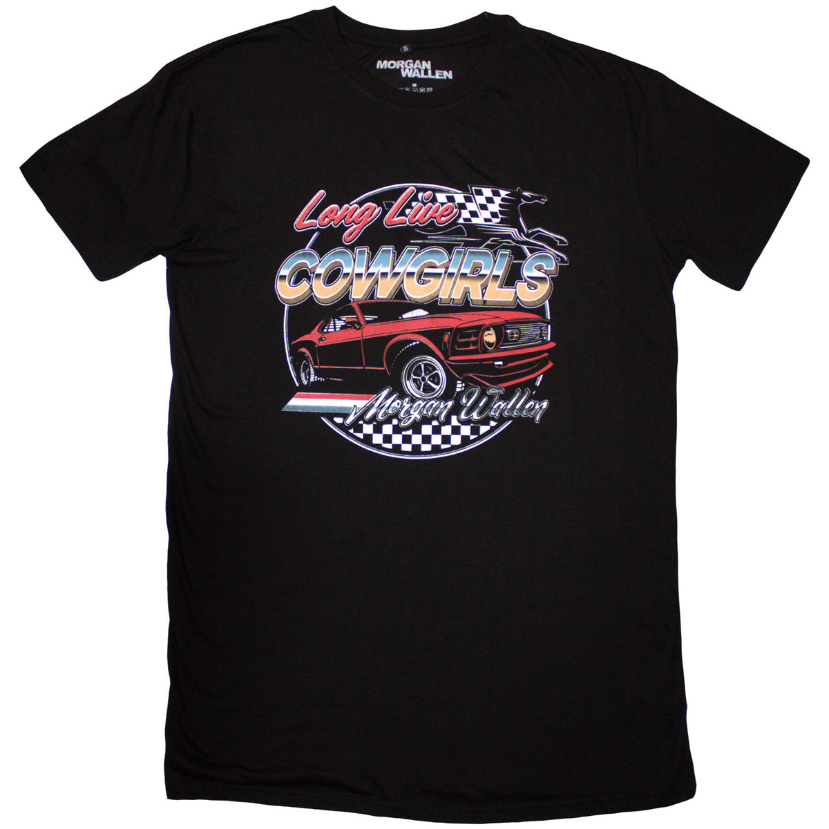 Morgan Wallen Ladies T-Shirt Dress: Cowgirls Car (Black)