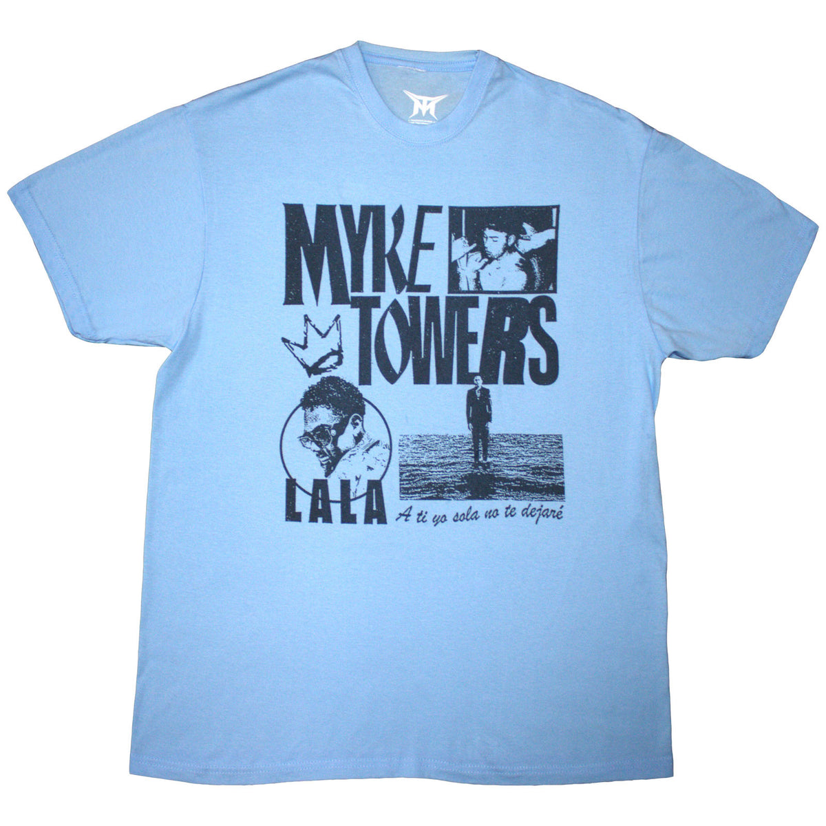 Myke Towers Unisex T-Shirt: Lala Crown (Light Blue)