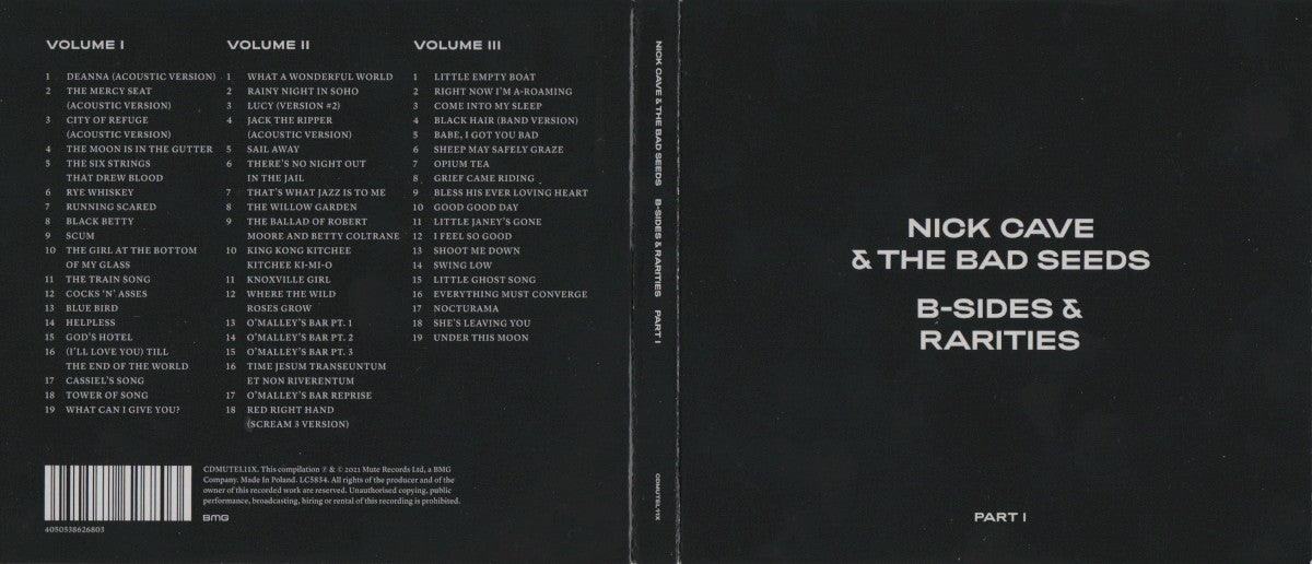 Nick Cave & the Bad Seeds – B-Sides & Rarities, Part I — back cover
