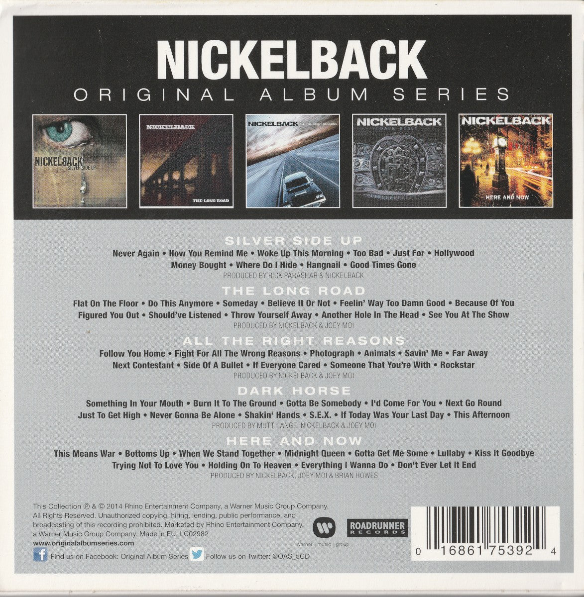 Nickelback – Original Album Series — back cover