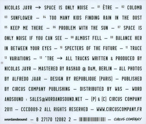 Nicolas Jaar – Space Is Only Noise — back cover