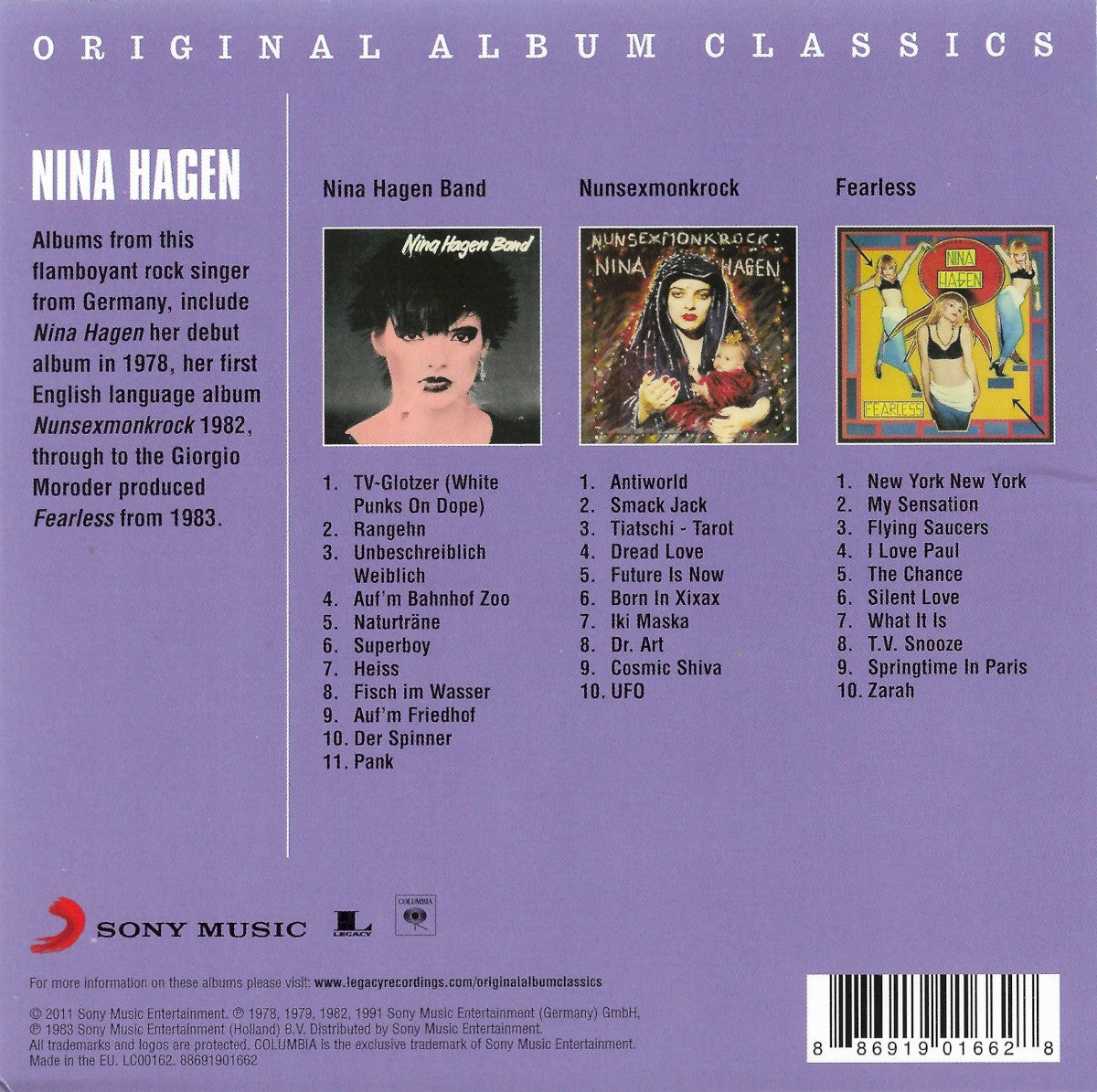 Nina Hagen – Original Album Classics — back cover