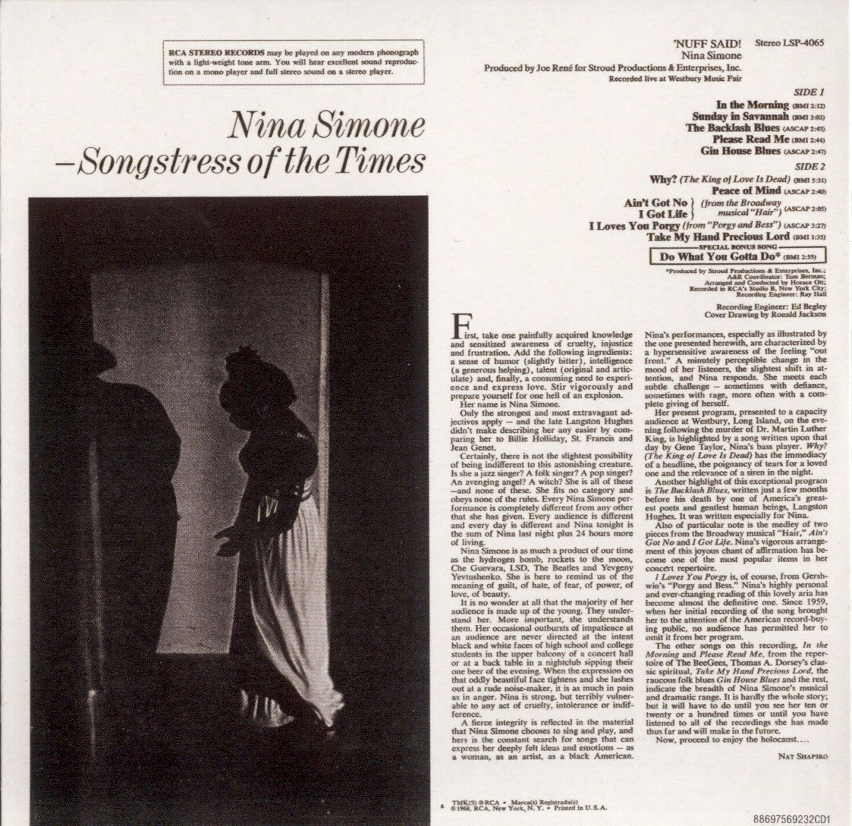 Nina Simone – Original Album Classics — back cover