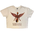 Nirvana Ladies Stone Wash Crop Top: In Utero (White)