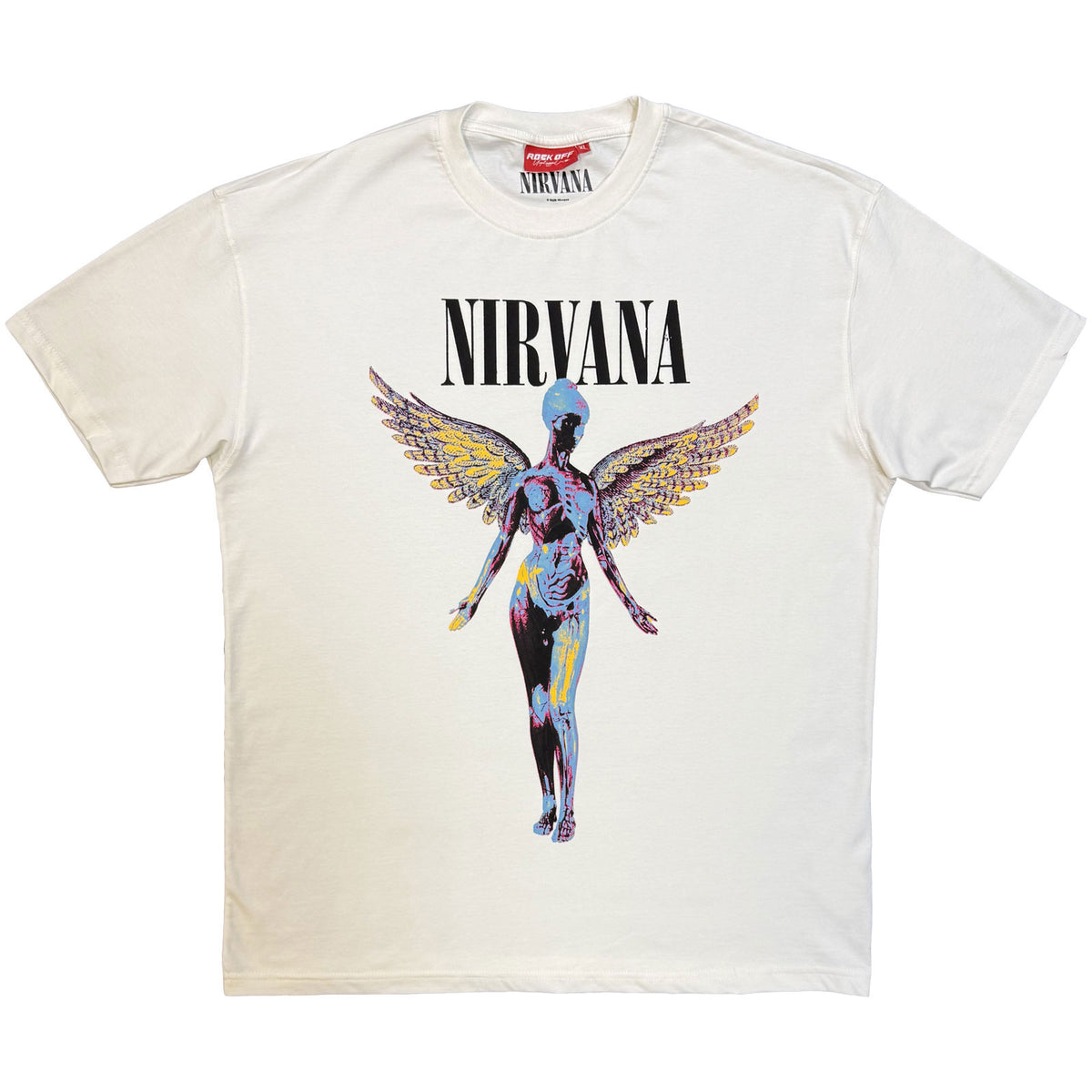 Nirvana Ladies Unplugged T-Shirt: In Utero Angel (Natural)