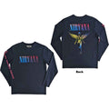 Nirvana Unisex Long Sleeve T-Shirt: Angelic Gradient (Navy Blue) (Back & Sleeve Print)