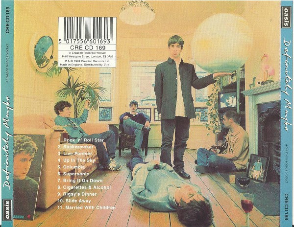 Oasis – Definitely Maybe — back cover
