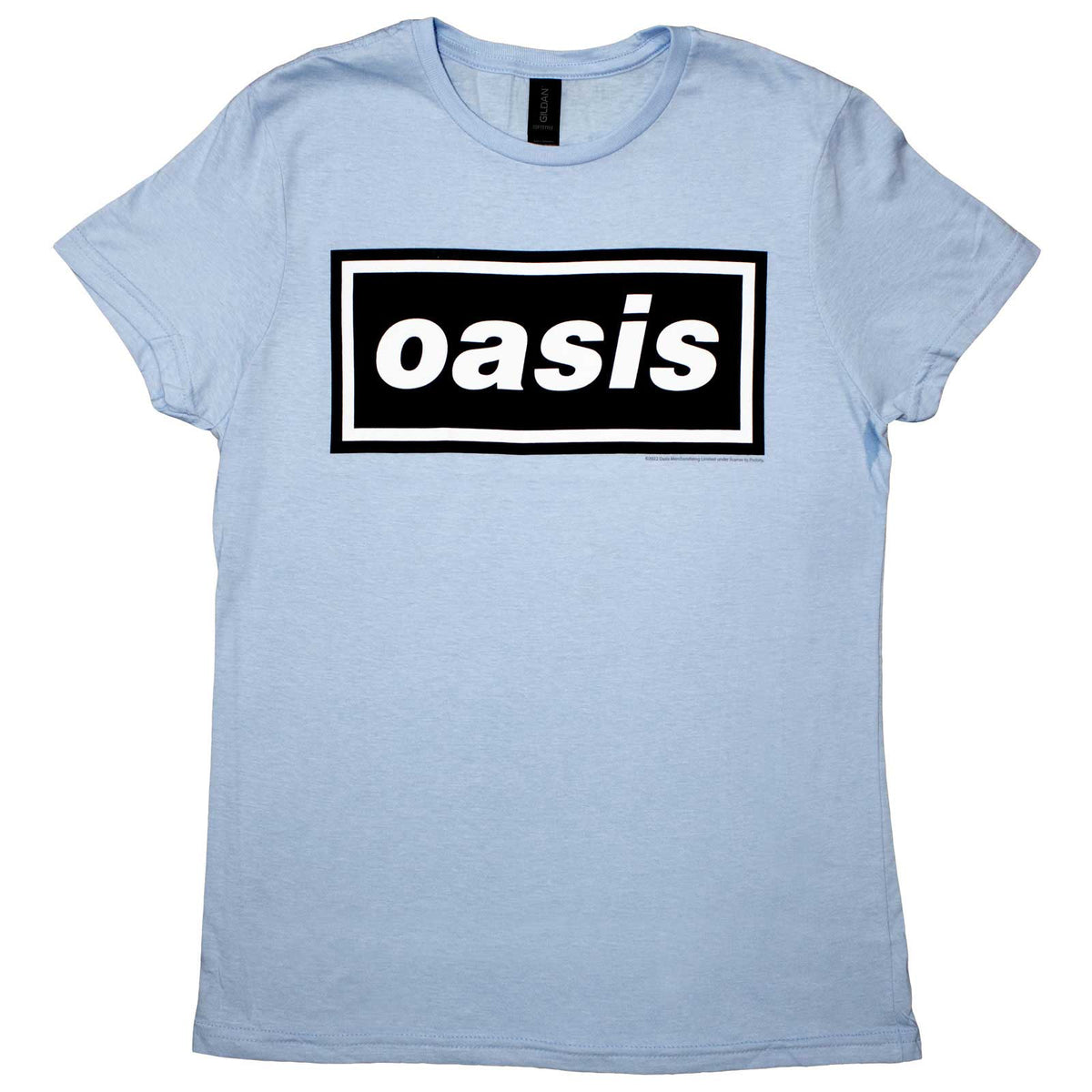 Oasis Ladies T-Shirt: Decca Logo (Light Blue)