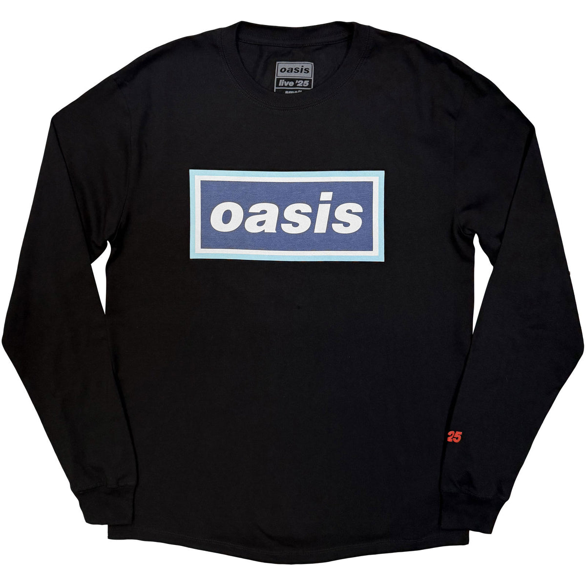 Oasis Unisex Long Sleeve T-Shirt: 96 Blue Logo (Black) (Ex-Tour)