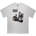 Oasis Unisex T-Shirt: Cigarettes & Alcohol Photo (White) (Back Print & Ex-Tour)