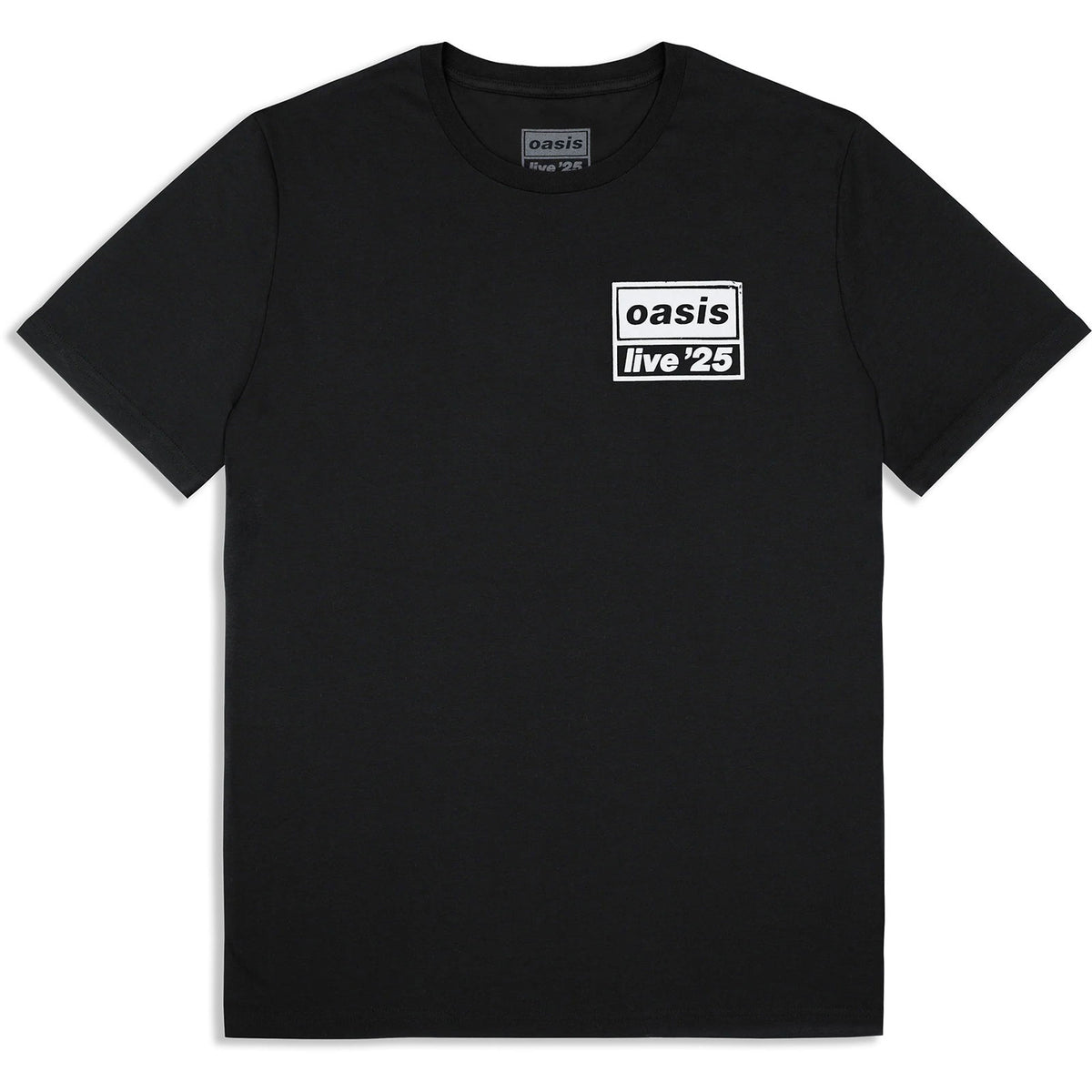 Oasis Unisex T-Shirt: Live 25 Distressed Lockup Pocket (Black) (Ex-Tour)