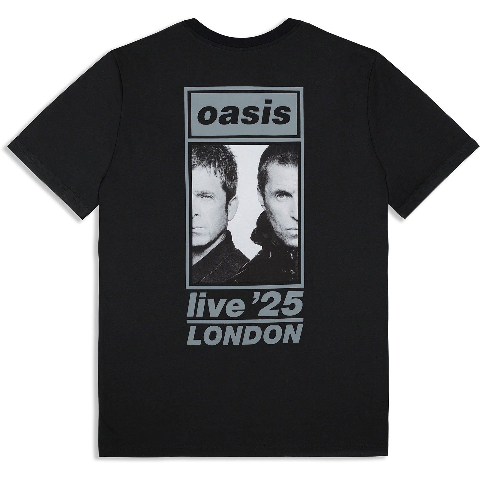 Oasis Unisex T-Shirt: London 2 Aug Event (Black) (Back Print & Ex-Tour)