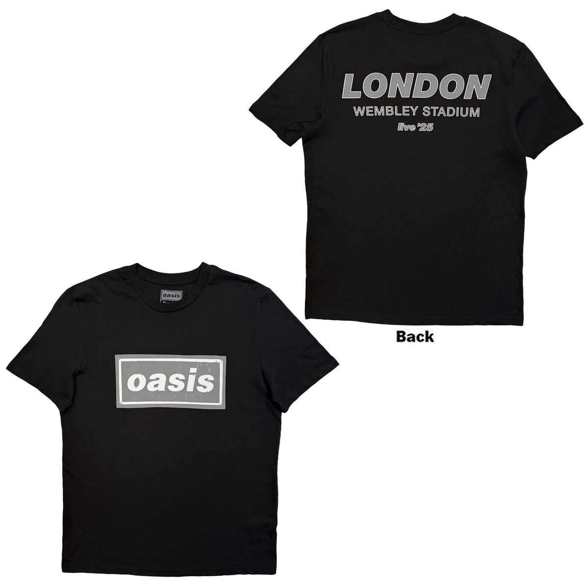 Oasis Unisex T-Shirt: London City Pop Up (Black) (Back Print & Ex-Tour)