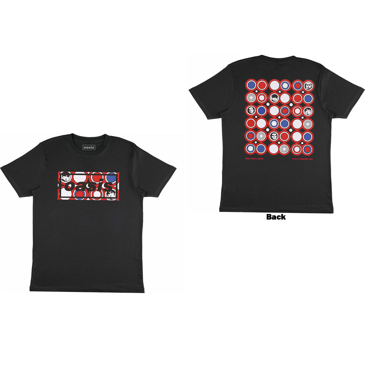 Oasis Unisex T-Shirt: Noel & Liam (Black) (Back Print)