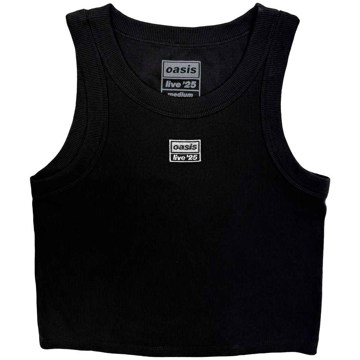 Oasis Unisex Vest T-Shirt: Live '25 Embroidered (Black) (Ex-Tour)