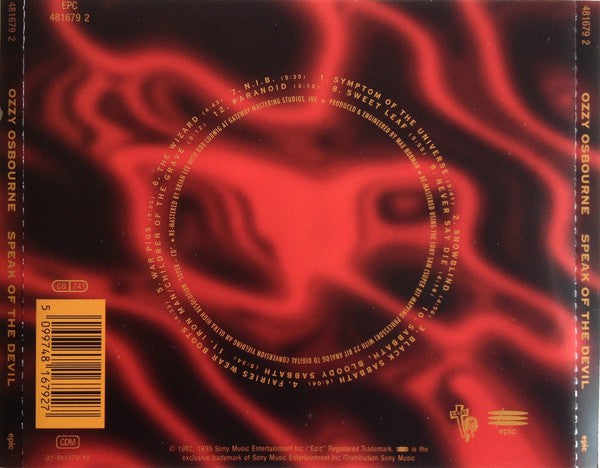 Ozzy Osbourne – Speak of the Devil — back cover
