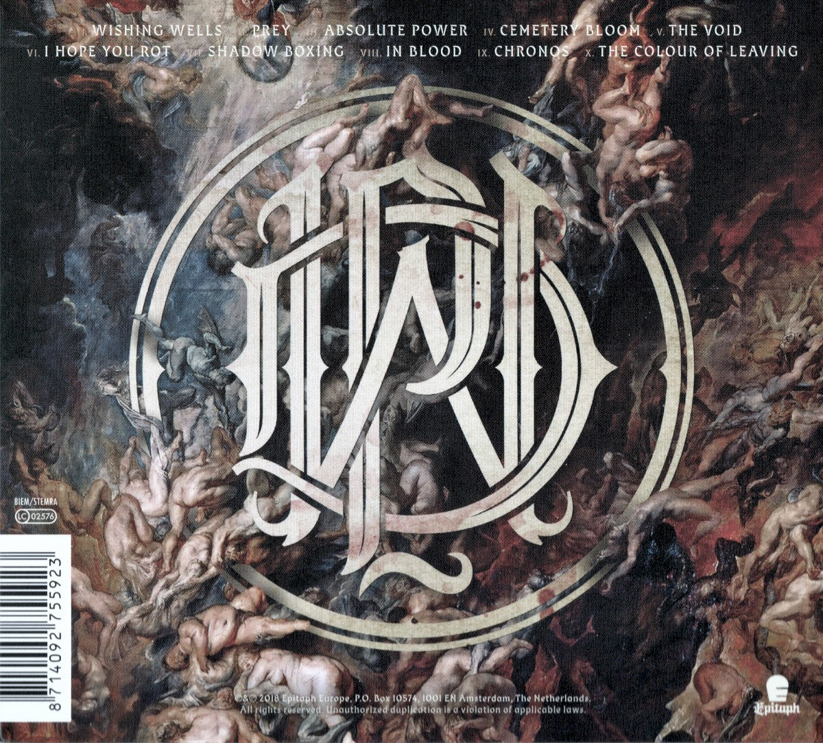 Parkway Drive – Reverence — back cover