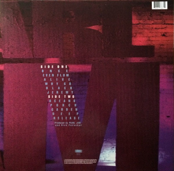 Pearl Jam – Ten — back cover