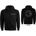 Pink Floyd Ladies Zipped Hoodie: Circle Logo (Black) (Back Print)