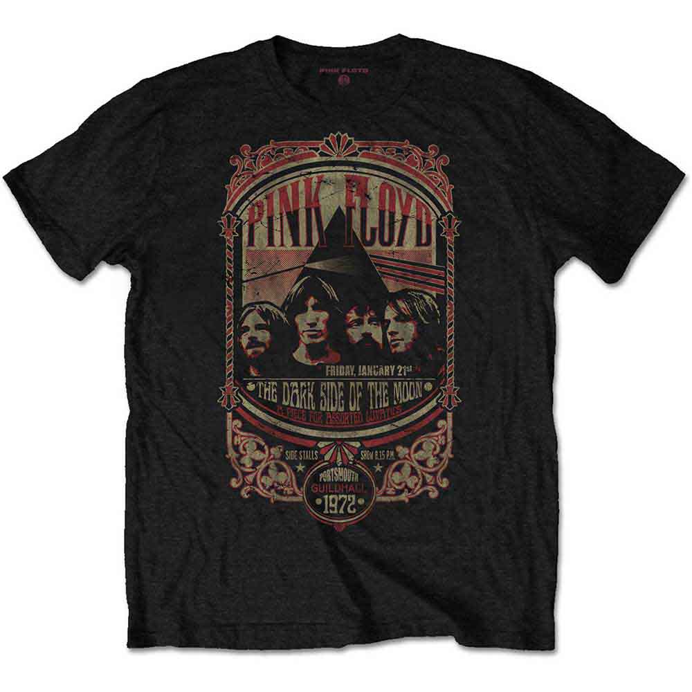 Pink Floyd Unisex T-Shirt: Portsmouth 1972 (Black)