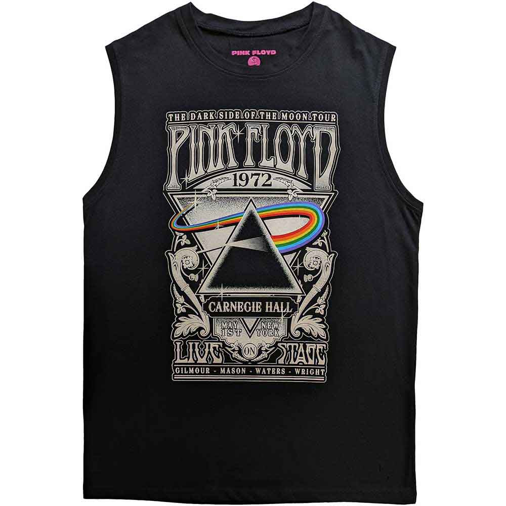 Pink Floyd Unisex Tank T-Shirt: Carnegie Hall Poster (Black)