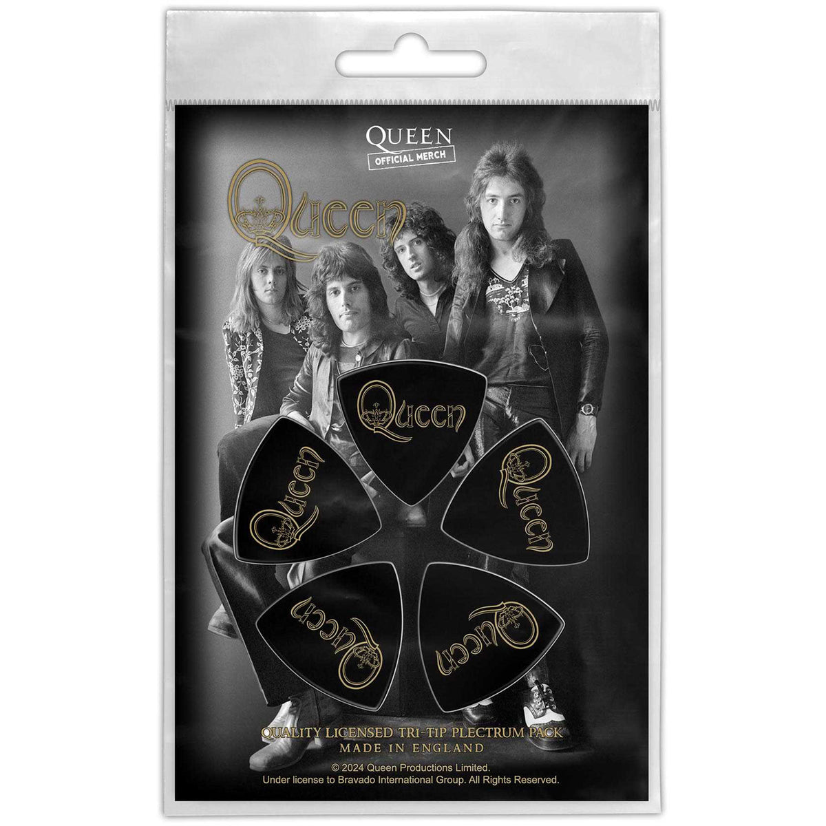 Queen Tri-Tip Plectrum Pack: Logo