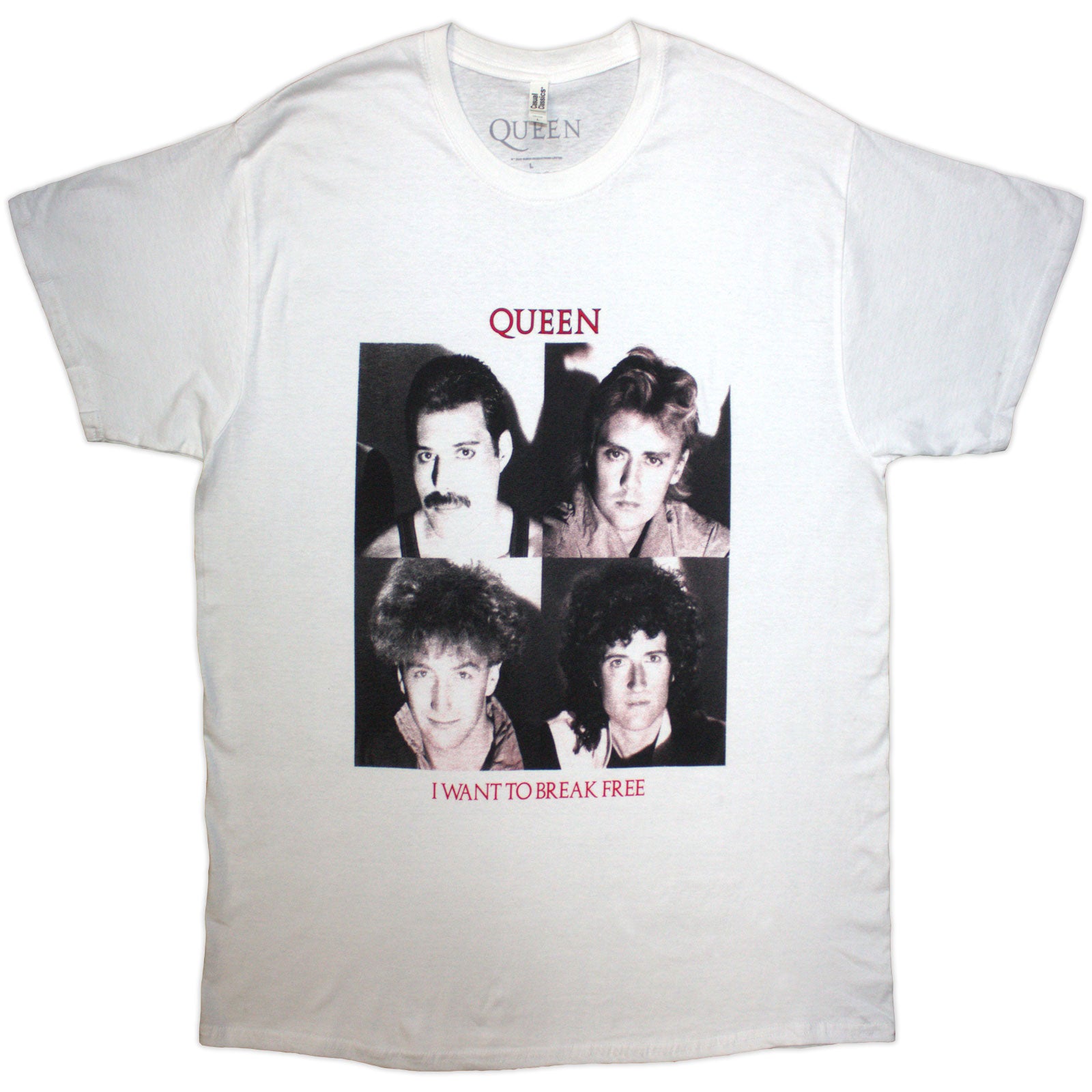 Queen Unisex T-Shirt: I Want To Break Free (White)