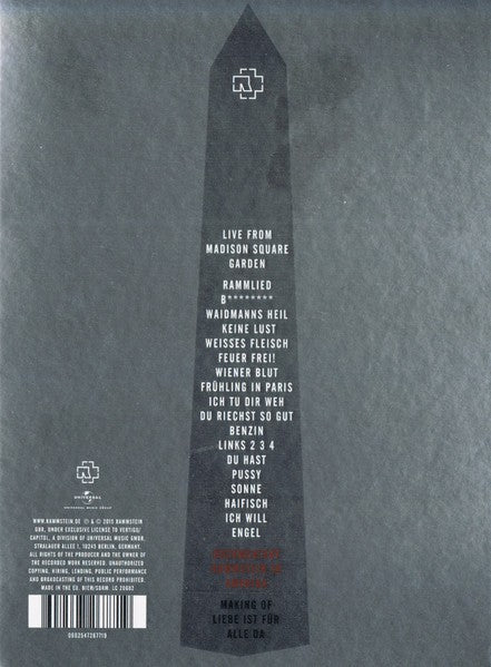 Rammstein – In Amerika — back cover