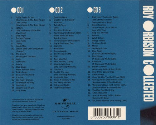 Roy Orbison – Collected — back cover