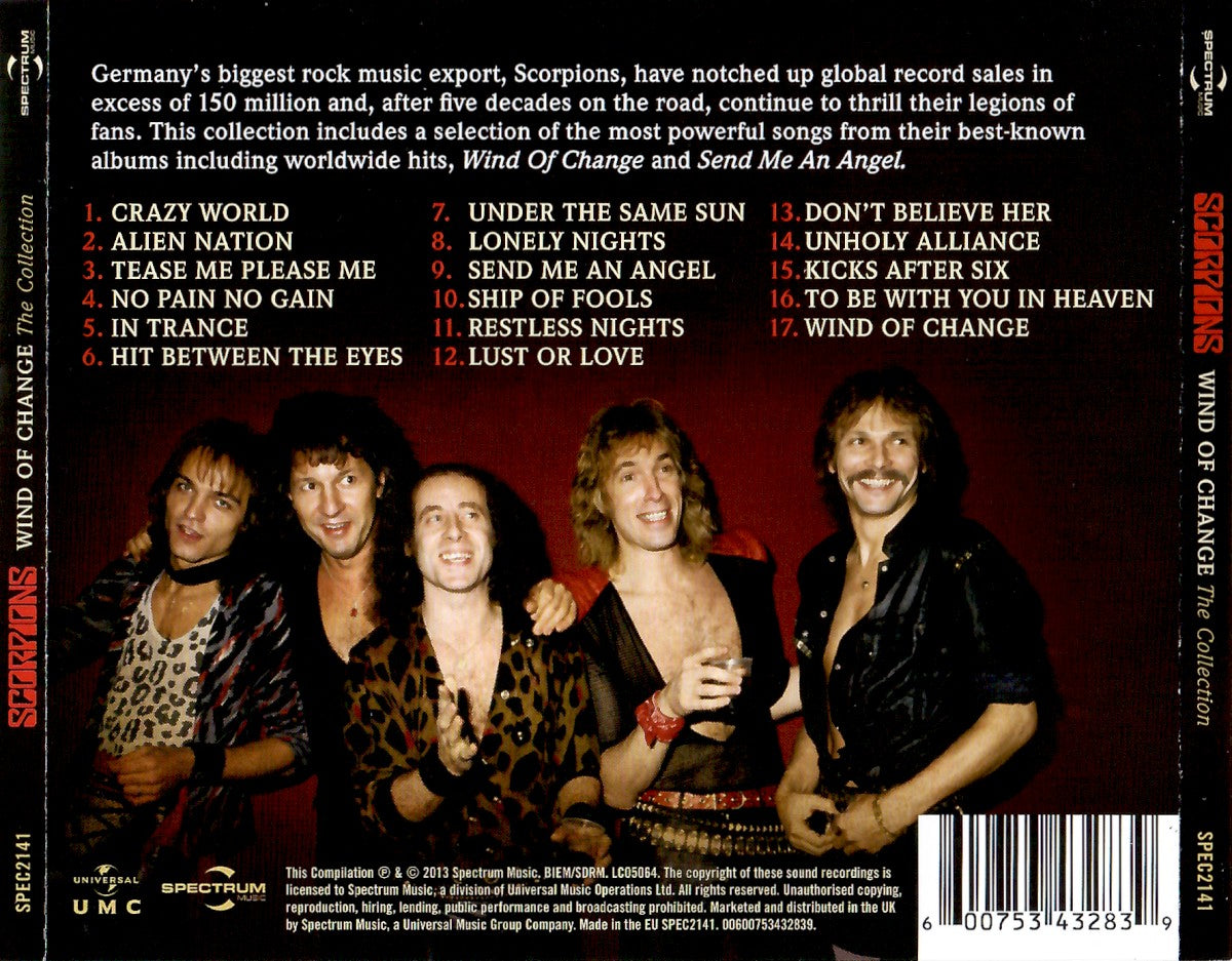 Scorpions – Wind of Change The Collection — back cover