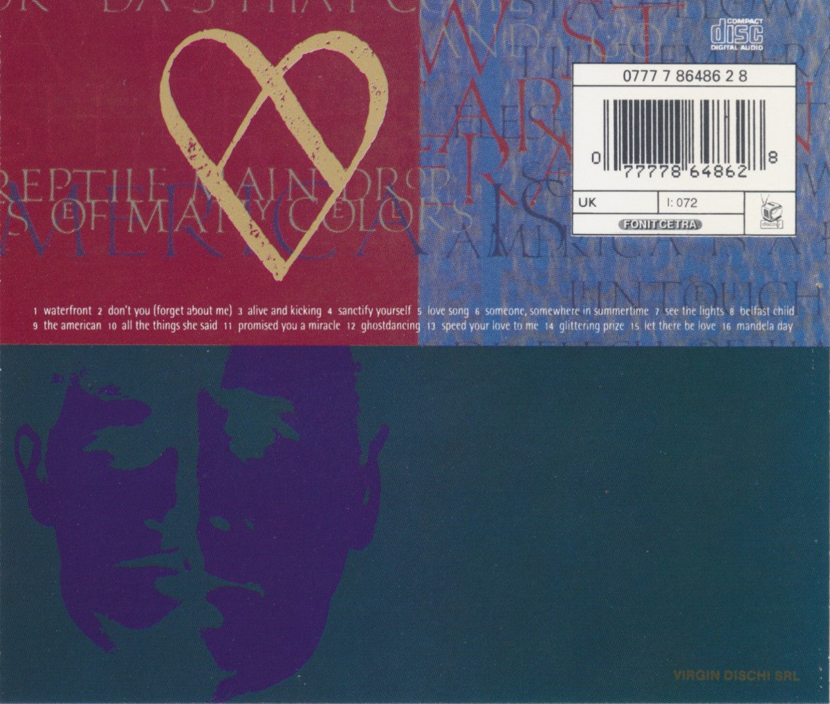 Simple Minds – Glittering Prize 81/92 — back cover
