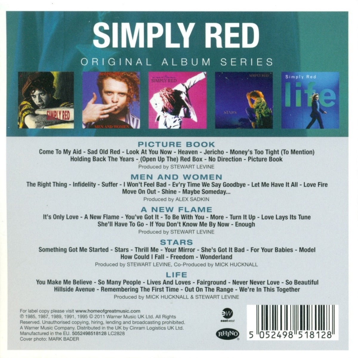Simply Red – Original Album Series — back cover