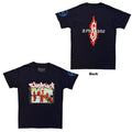 Slipknot Unisex T-Shirt: 20th Anniversary - Red Jump Suits (Navy Blue) (Back & Sleeve Print)