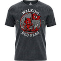 Spiral Unisex Acid Wash T-Shirt: Red Flag (Black & Grey)