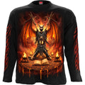 Spiral Unisex Long Sleeve T-Shirt: Skeletal Worship (Black) (Back & Sleeve Print)
