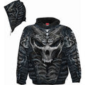 Spiral Unisex Pullover Hoodie: Skull Armour (Black) (All Over Print)